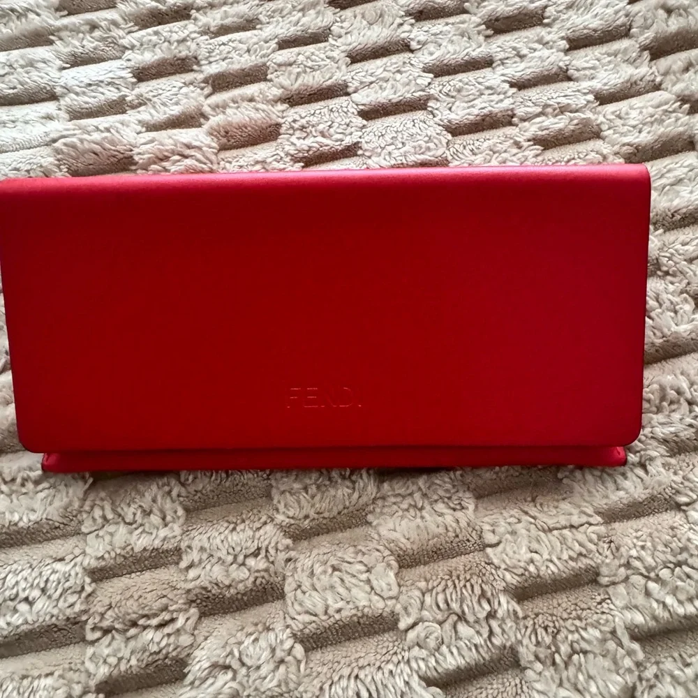 Fendi Matte Black Shield Sunglasses with Red Case